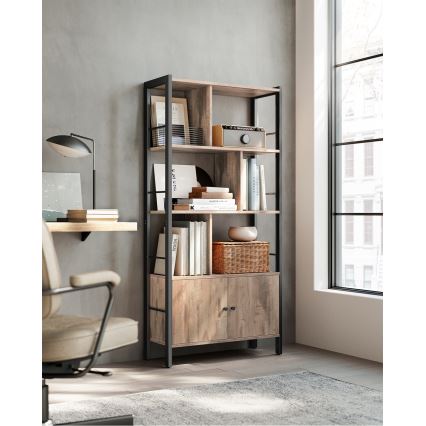 Βιβλιοθήκη NAVARO καφέ/μαύρο
