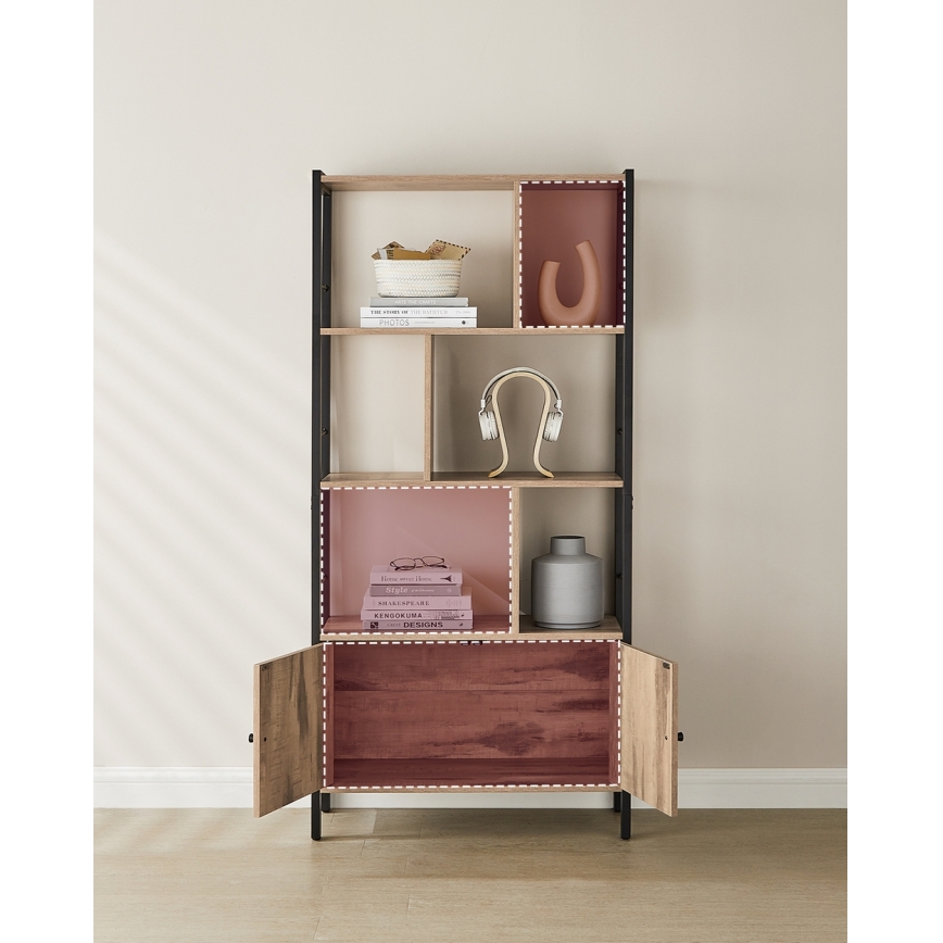 Βιβλιοθήκη NAVARO καφέ/μαύρο