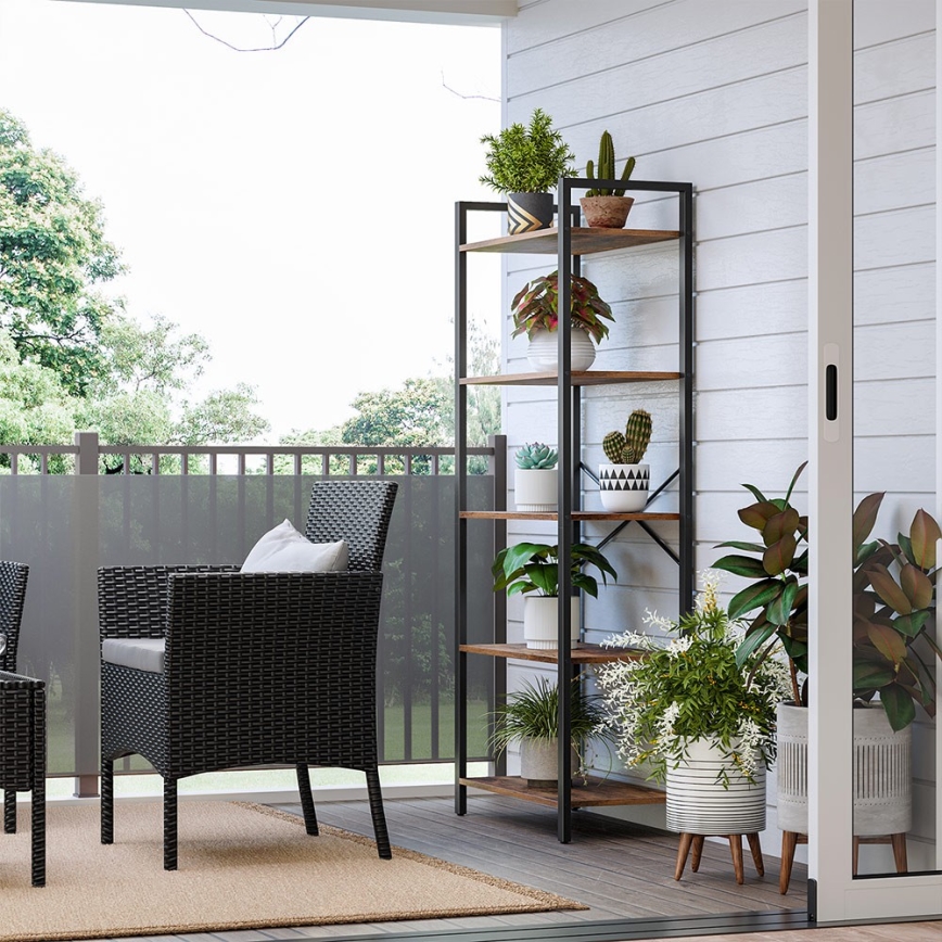 Βιβλιοθήκη NAVARO σε καφέ/μαύρο