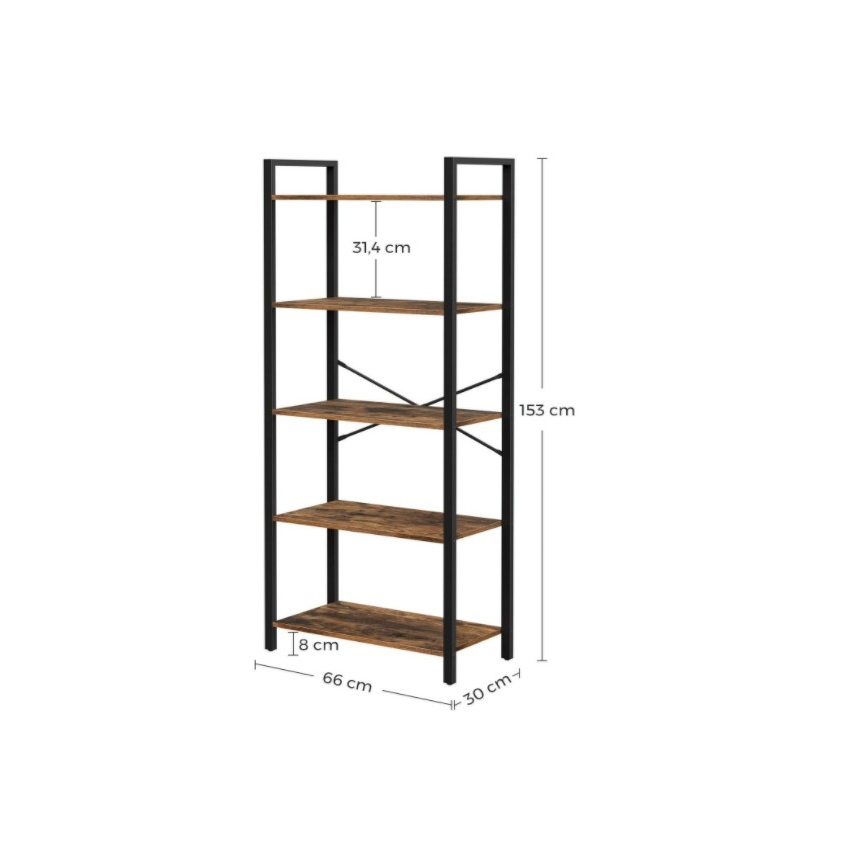 Βιβλιοθήκη NAVARO σε καφέ/μαύρο