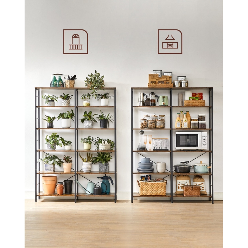 Βιβλιοθήκη NAVARO σε καφέ/μαύρο