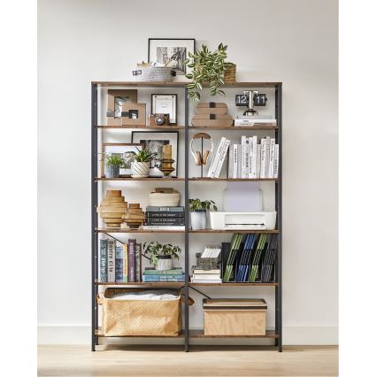 Βιβλιοθήκη NAVARO σε καφέ/μαύρο