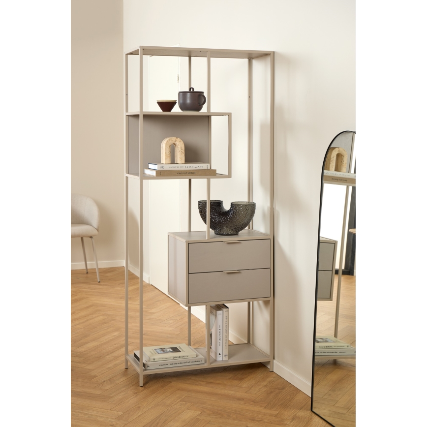 Βιβλιοθήκη SARON 77x185 cm γκρι