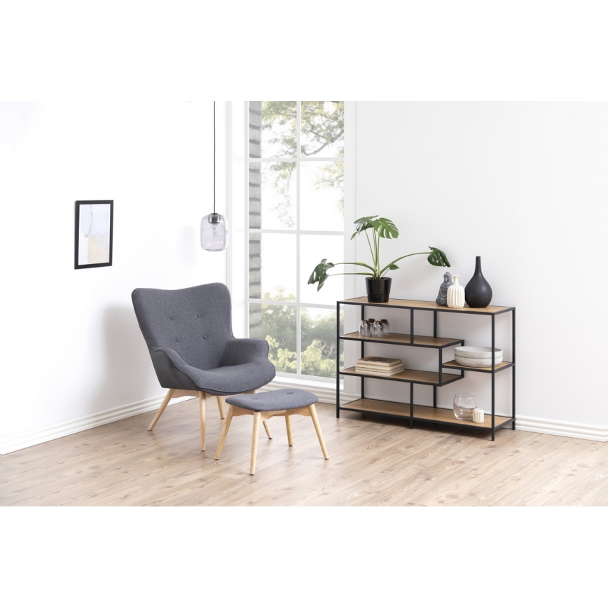 Βιβλιοθήκη SARON δρυς/μαύρο