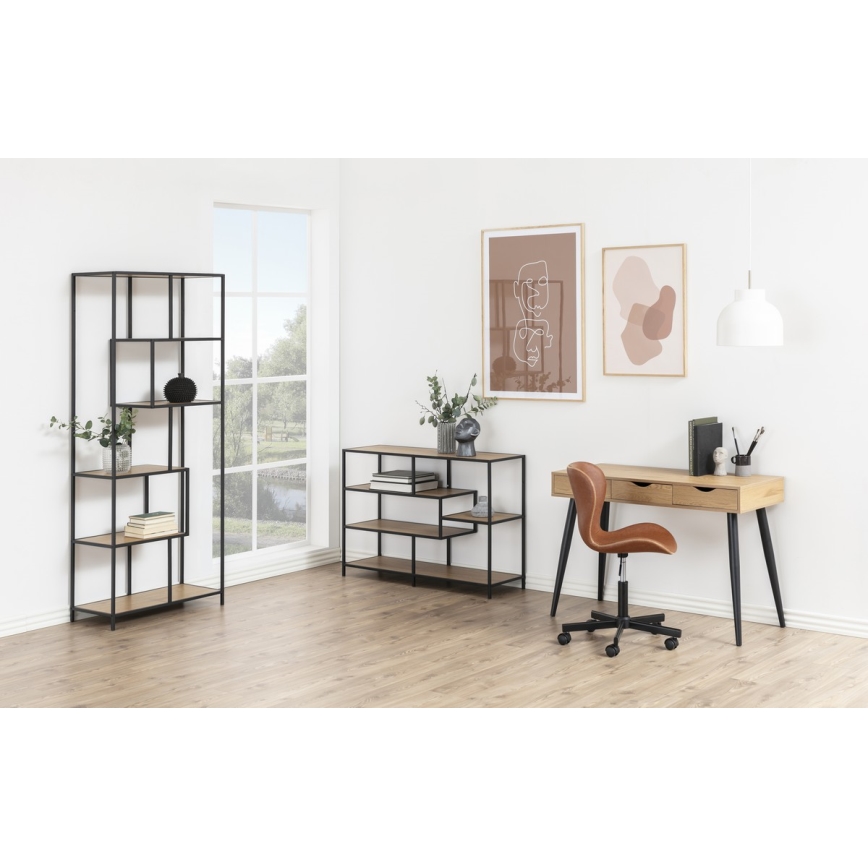 Βιβλιοθήκη SARON δρυς/μαύρο