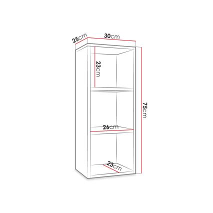 Βιβλιοθήκη WORCIK 75x30 εκ. λευκή