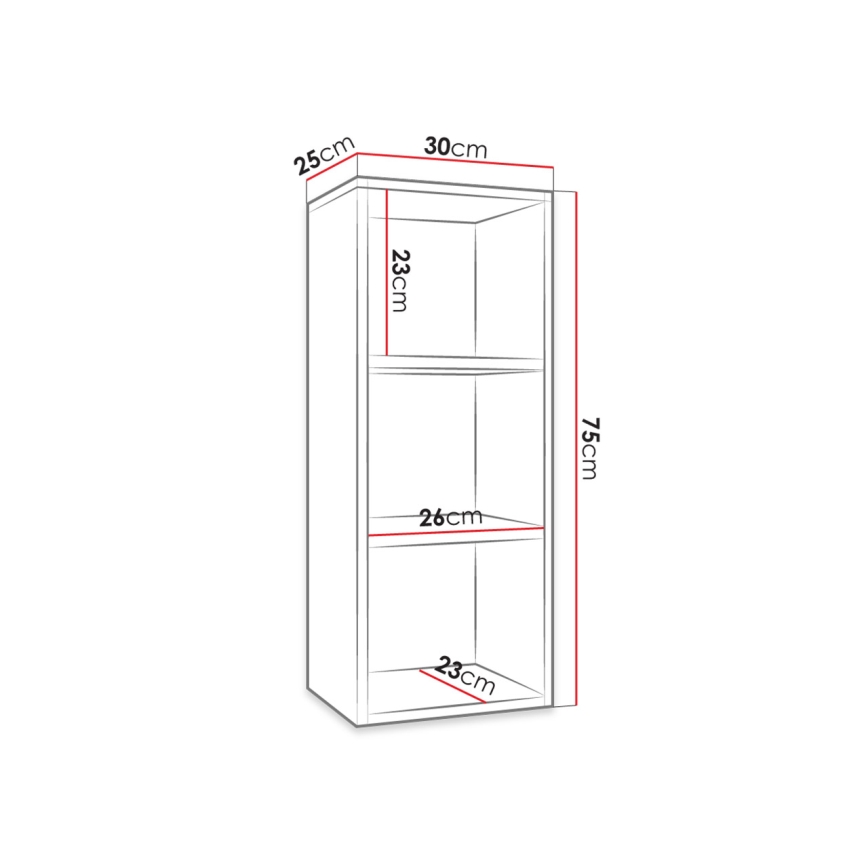 Βιβλιοθήκη WORCIK 75x30 εκ. λευκή