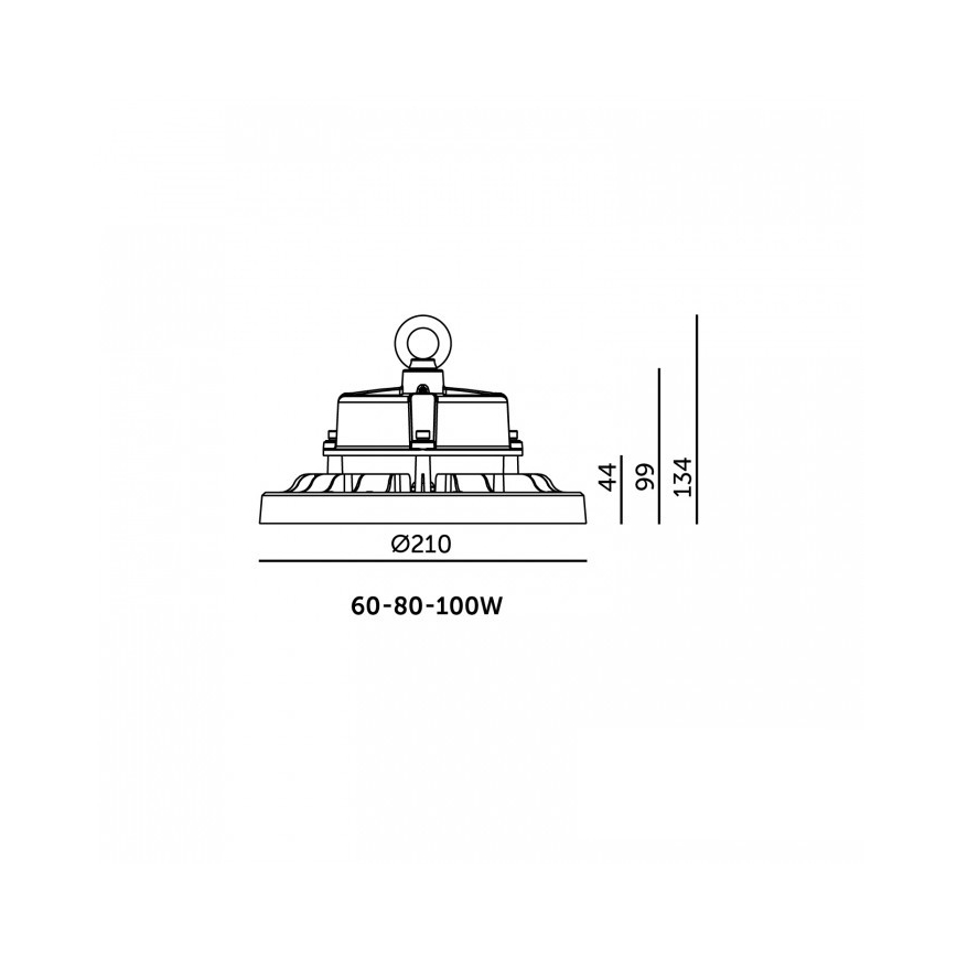 Βιομηχανικό LED φωτιστικό οροφής RIO PRO HIGHBAY LED/60/80/100W/230V 4000/5000/6000K IP66