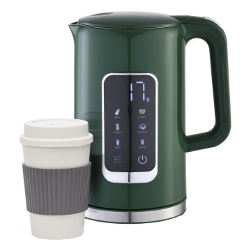 Βραστήρας με οθόνη LCD 1,7 l 2200W/230V πράσινο + κούπα ταξιδιού 450 ml