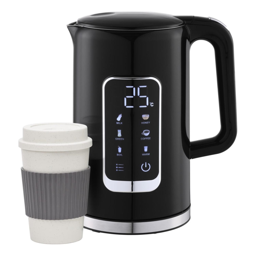 Βραστήρας με οθόνη LCD 1,7 l 2200W/230V μαύρο + κούπα ταξιδιού 450 ml