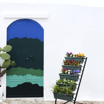 Βάση για γλάστρες λουλουδιών 130x56 cm μαύρο/πράσινο