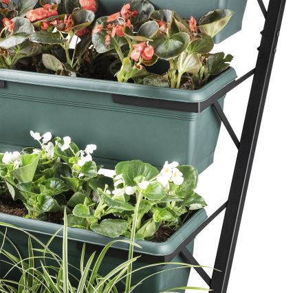 Βάση για γλάστρες λουλουδιών 130x56 cm μαύρο/πράσινο
