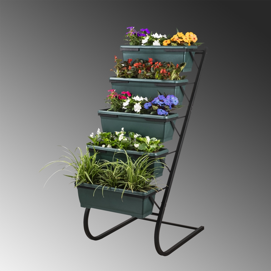 Βάση για γλάστρες λουλουδιών 130x56 cm μαύρο/πράσινο