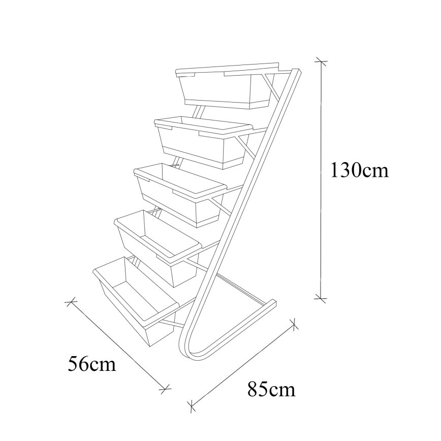 Βάση για γλάστρες λουλουδιών 130x56 cm μαύρο/πράσινο