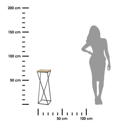 Βάση για λουλούδια LOFT 70x24 εκ. μαύρο/καφέ