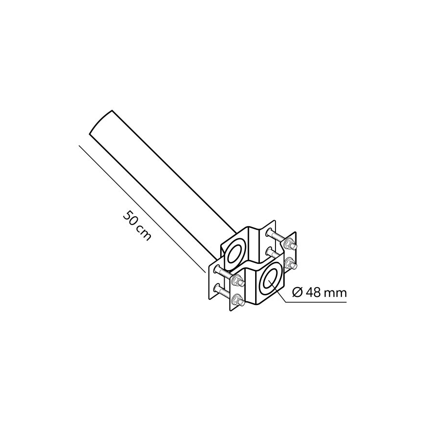 Βάση στήριξης για εξωτερικό φωτισμό BASE, Ø 48 mm, μαύρη