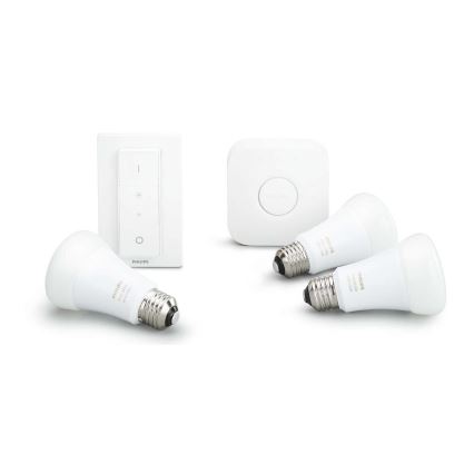 Βασικό σετ Philips Hue STARTER KIT WHITE 3xE27/9W 2700K + μια συσκευή προς σύνδεση