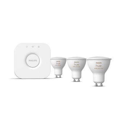 Βασικό σετ Philips Hue WHITE AND COLOR AMBIANCE 3xGU10/5,7W/230V 2000-6500K + μια συσκευή προς σύνδεση