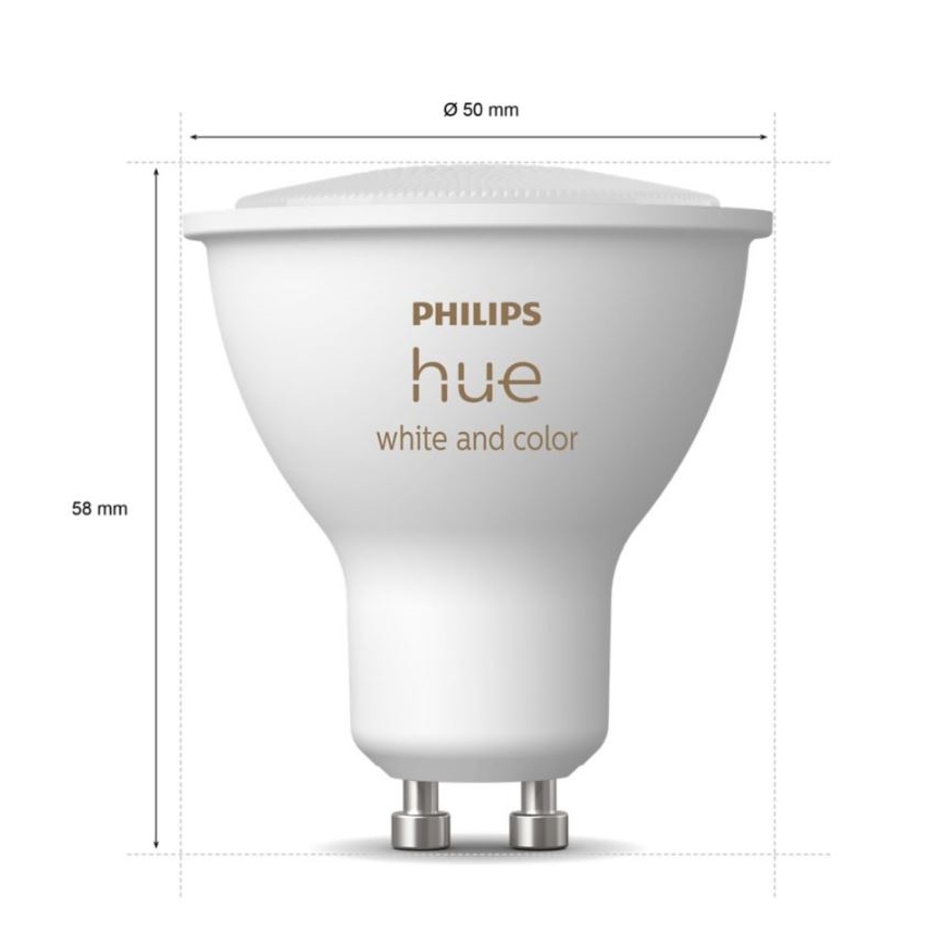 Βασικό σετ Philips Hue WHITE AND COLOR AMBIANCE 3xGU10/5,7W/230V 2000-6500K + μια συσκευή προς σύνδεση