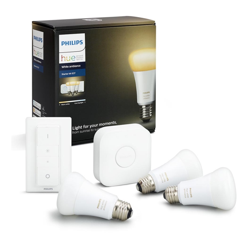 Βασικό σετ Philips Hue WHITE AMBIANCE 3xE27/9,5W/230V