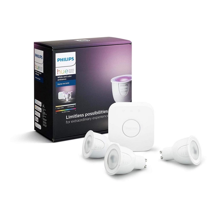 Βασικό σετ Philips Hue WHITE AND COLOR AMBIANCE 3xGU10/6,5W/230V 2000-6500K