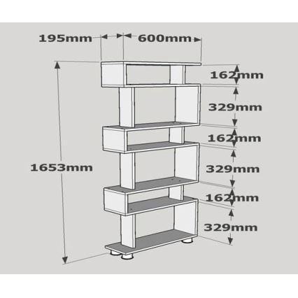 Βιβλιοθήκη BLOK 165x60 cm λευκό