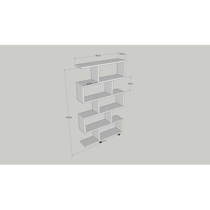 Βιβλιοθήκη ELIF 156x90 cm λευκή