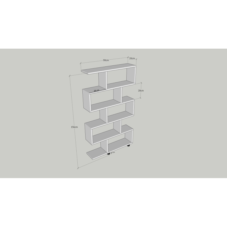 Βιβλιοθήκη ELIF 156x90 cm λευκή