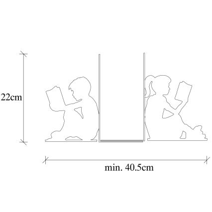 Βιβλιοστάτης 22x40,5 cm μαύρο