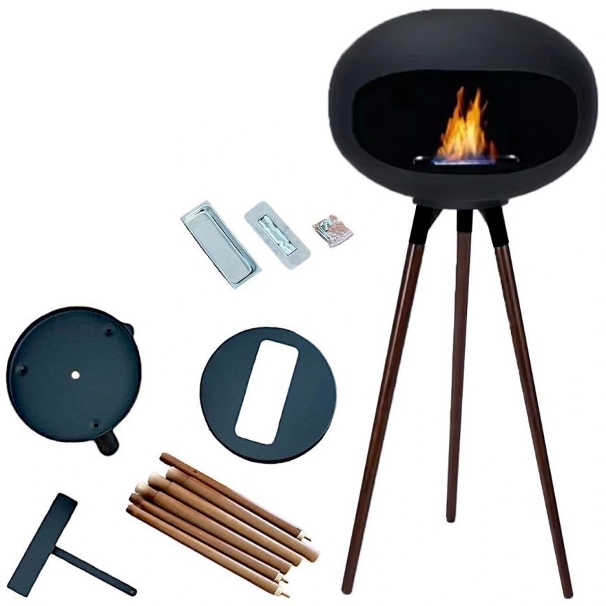 Βιοτζάκι TOKIO 45x100 cm 2kW μαύρο