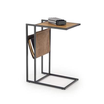Βοηθητικό τραπεζάκι COMPACT 65x47 cm μαύρο/καφέ