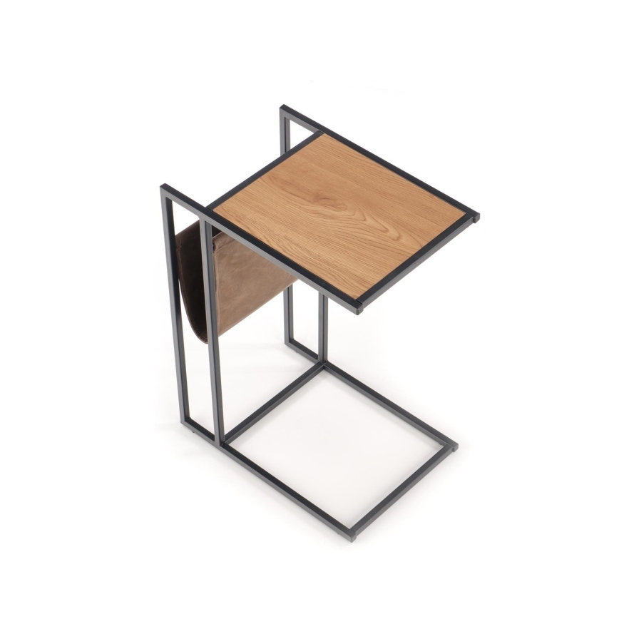 Βοηθητικό τραπεζάκι COMPACT 65x47 cm μαύρο/καφέ