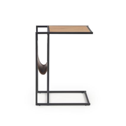 Βοηθητικό τραπεζάκι COMPACT 65x47 cm μαύρο/καφέ