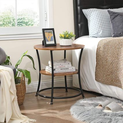 Βοηθητικό τραπεζάκι ELDUR καφέ/μαύρο