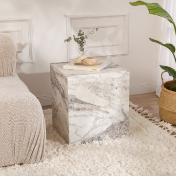 Βοηθητικό τραπεζάκι KUP 50x45 cm μαρμάρινο μοτίβο