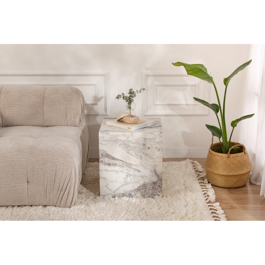 Βοηθητικό τραπεζάκι KUP 50x45 cm μαρμάρινο μοτίβο