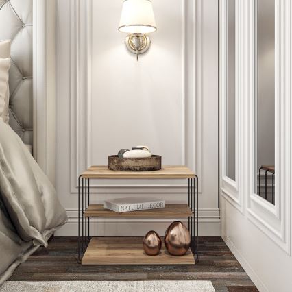 Βοηθητικό τραπεζάκι LIFON 40x50 cm καφέ/μαύρο