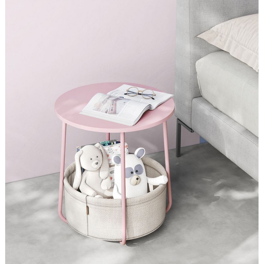 Βοηθητικό τραπεζάκι NOIRA ροζ/λευκό