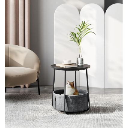 Βοηθητικό τραπεζάκι NOIRA, μαύρο/γκρι