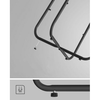 Βοηθητικό τραπεζάκι NOIRA, μαύρο/γκρι