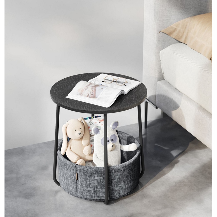 Βοηθητικό τραπεζάκι NOIRA, μαύρο/γκρι