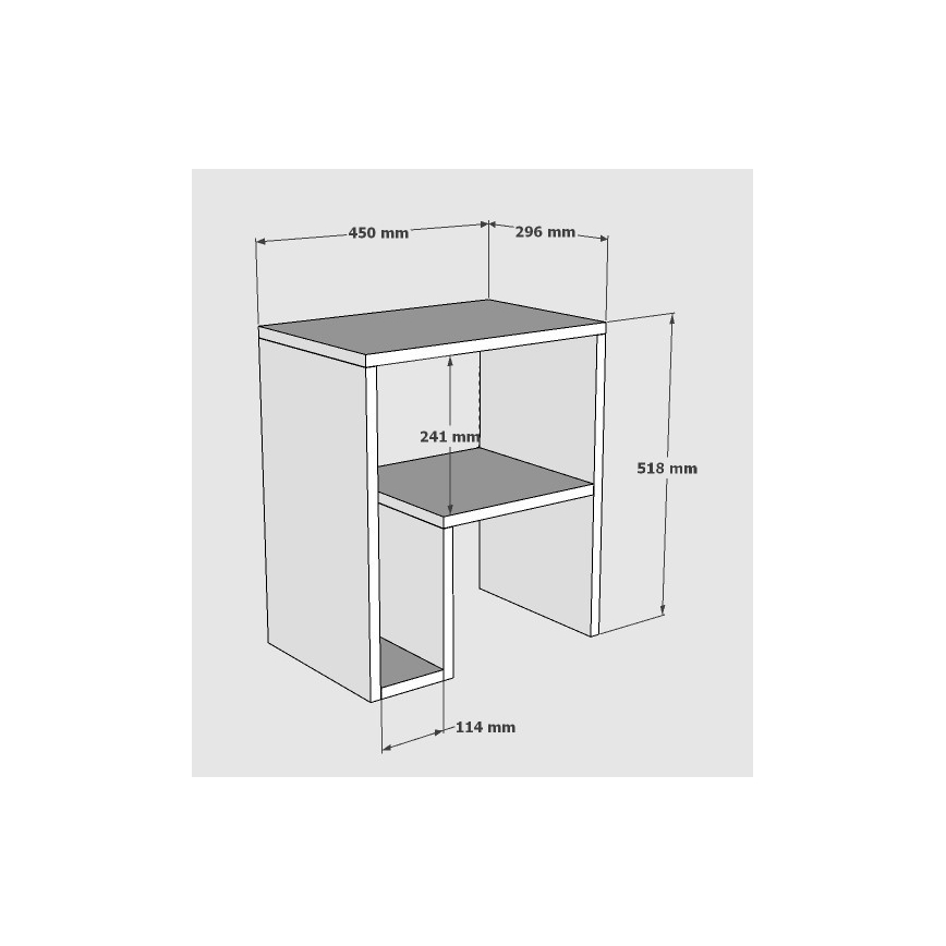Βοηθητικό τραπεζάκι YEPA 52x45 cm λευκό