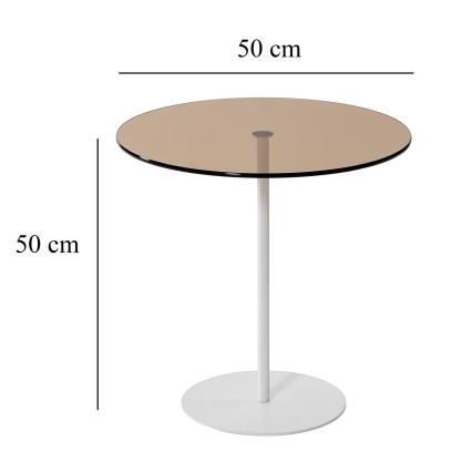 Βοηθητικό τραπεζάκι CHILL 50x50 cm λευκό/μπρονζέ