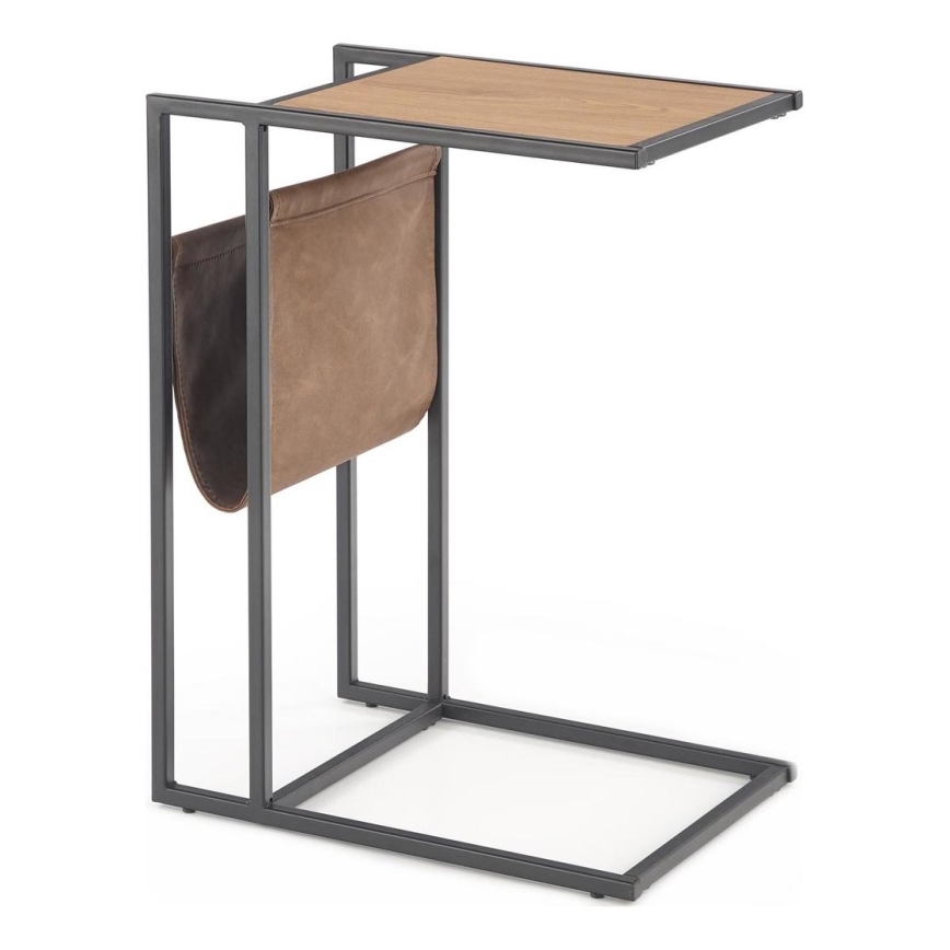 Βοηθητικό τραπεζάκι COMPACT 65x47 cm μαύρο/καφέ