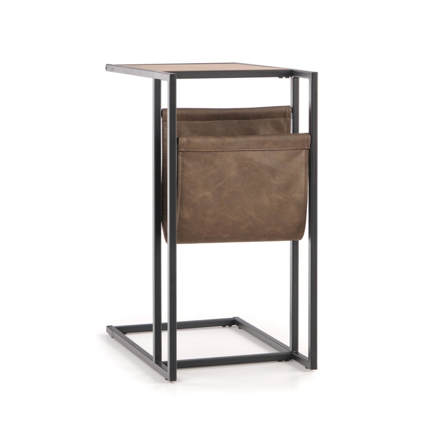 Βοηθητικό τραπεζάκι COMPACT 65x47 cm μαύρο/καφέ