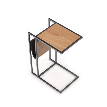 Βοηθητικό τραπεζάκι COMPACT 65x47 cm μαύρο/καφέ