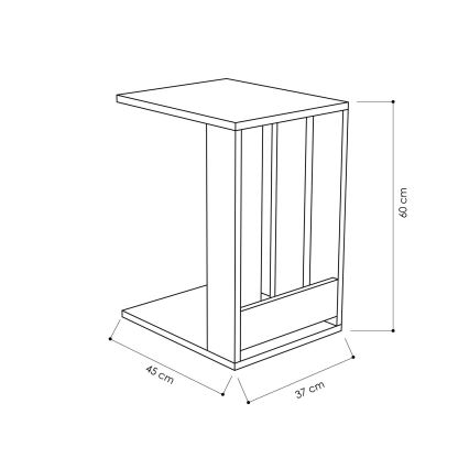 Βοηθητικό τραπεζάκι EDI 60x45 cm ανθρακί