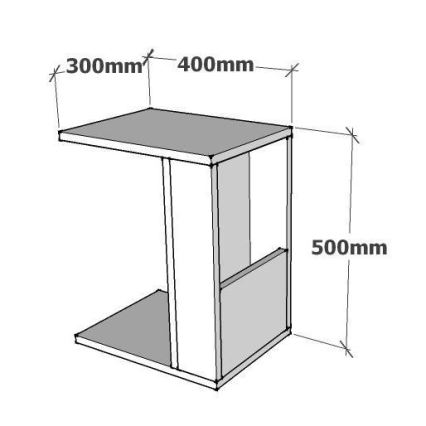 Βοηθητικό τραπεζάκι KAREN 50x40 cm ανθρακί