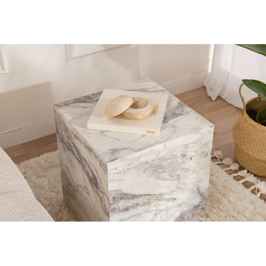 Βοηθητικό τραπεζάκι KUP 50x45 cm μαρμάρινο μοτίβο