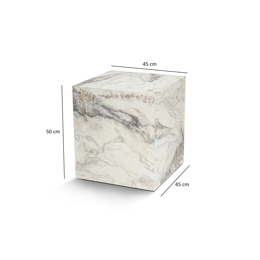 Βοηθητικό τραπεζάκι KUP 50x45 cm μαρμάρινο μοτίβο
